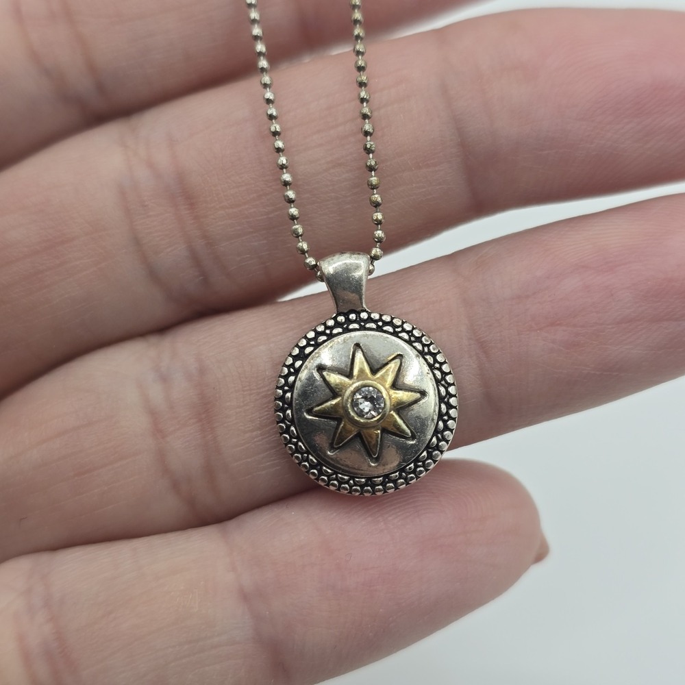 Brighton Petite Cherished Sunshine Necklace Two Tone Sun Pendant - Picture 10 of 12